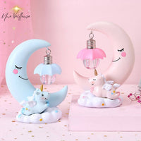 veilleuse licorne bleu ou rose lampe de chevet  pour les enfants veilleuse bébé